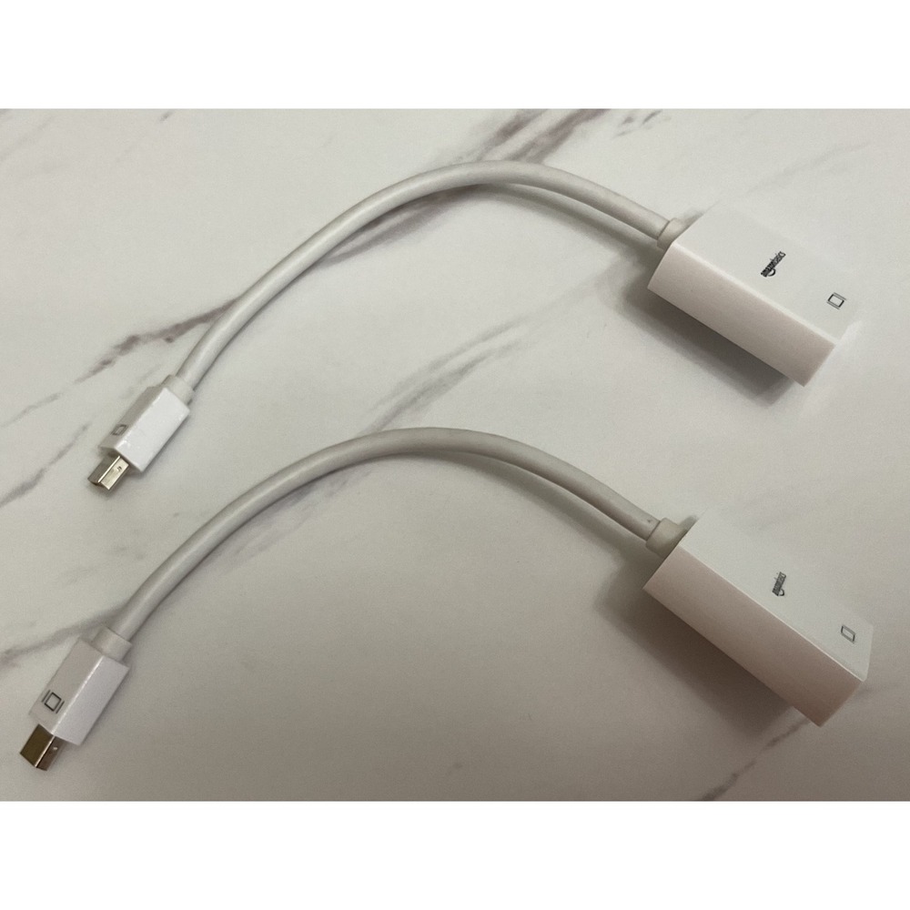Lot of 2 Amazon Basics Mini DisplayPort to HDMI Adapter White Video Converter